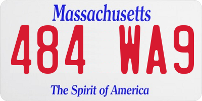 MA license plate 484WA9