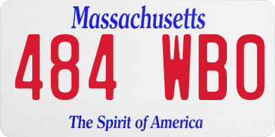 MA license plate 484WB0
