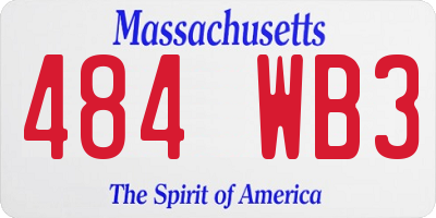 MA license plate 484WB3