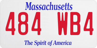 MA license plate 484WB4