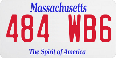 MA license plate 484WB6