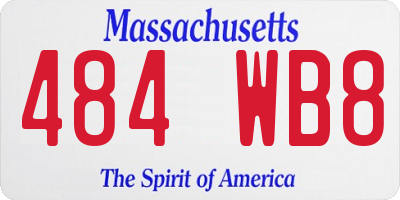 MA license plate 484WB8
