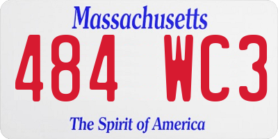 MA license plate 484WC3
