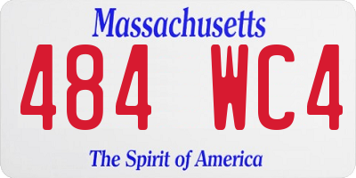 MA license plate 484WC4