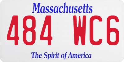 MA license plate 484WC6