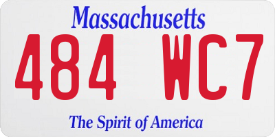 MA license plate 484WC7