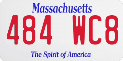 MA license plate 484WC8