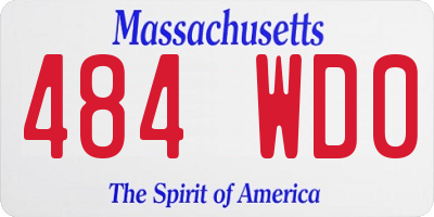 MA license plate 484WD0