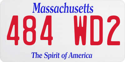 MA license plate 484WD2