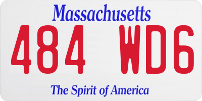 MA license plate 484WD6