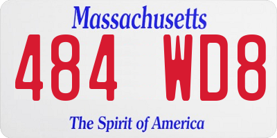 MA license plate 484WD8