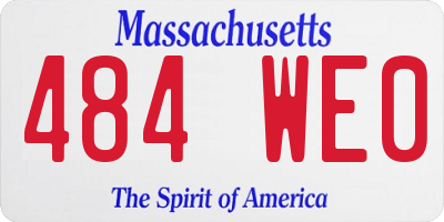 MA license plate 484WE0