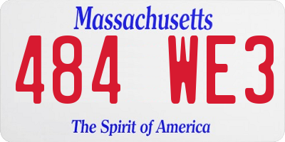 MA license plate 484WE3