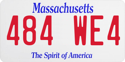 MA license plate 484WE4