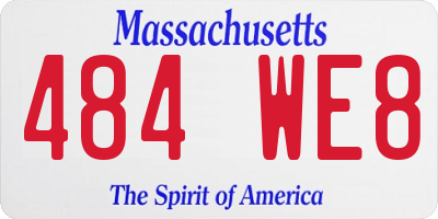 MA license plate 484WE8
