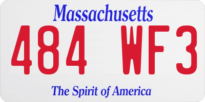 MA license plate 484WF3