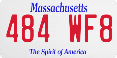 MA license plate 484WF8