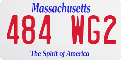MA license plate 484WG2