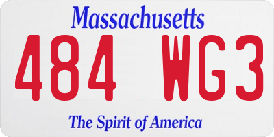 MA license plate 484WG3