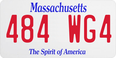 MA license plate 484WG4