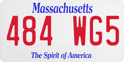 MA license plate 484WG5