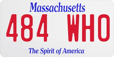 MA license plate 484WH0