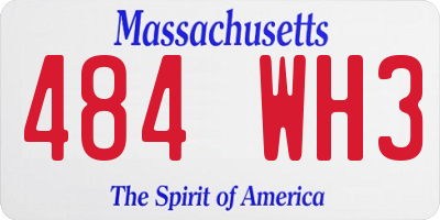 MA license plate 484WH3