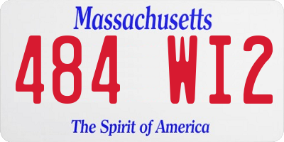 MA license plate 484WI2