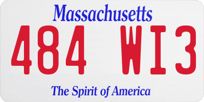 MA license plate 484WI3