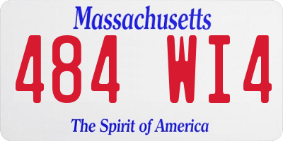 MA license plate 484WI4