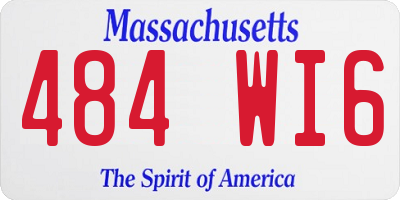 MA license plate 484WI6