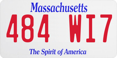 MA license plate 484WI7