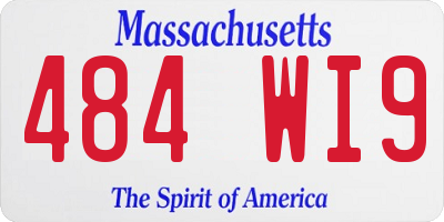 MA license plate 484WI9