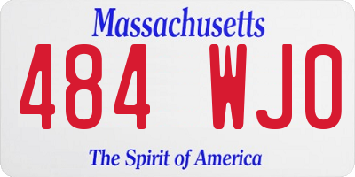 MA license plate 484WJ0