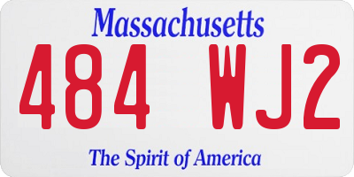 MA license plate 484WJ2