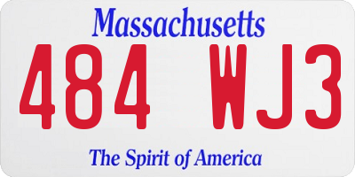 MA license plate 484WJ3