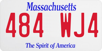 MA license plate 484WJ4