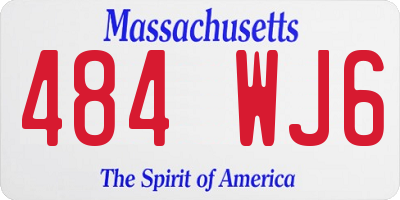 MA license plate 484WJ6
