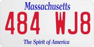 MA license plate 484WJ8