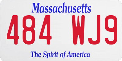 MA license plate 484WJ9