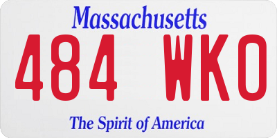 MA license plate 484WK0