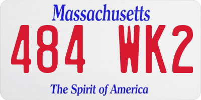 MA license plate 484WK2