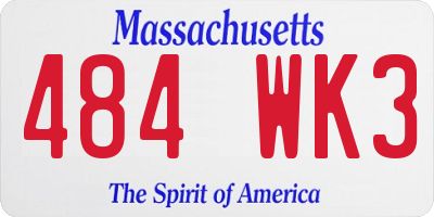 MA license plate 484WK3