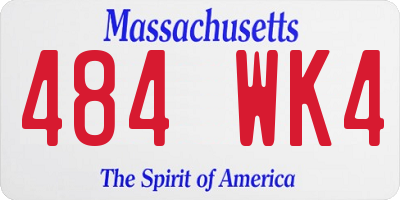 MA license plate 484WK4