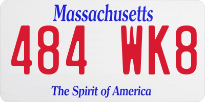 MA license plate 484WK8