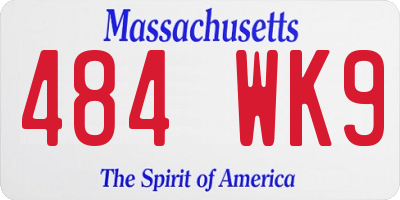 MA license plate 484WK9