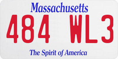 MA license plate 484WL3