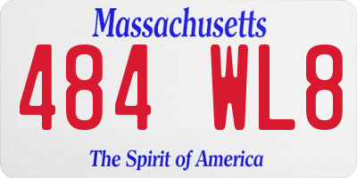 MA license plate 484WL8