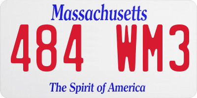 MA license plate 484WM3