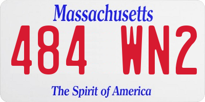 MA license plate 484WN2